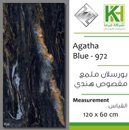 Show details for Indian porcelain Glossy tile 60x120cm Agatha Blue - 972 Picture of Indian porcelain Glossy tile 60x120cm Agatha Blue - 972